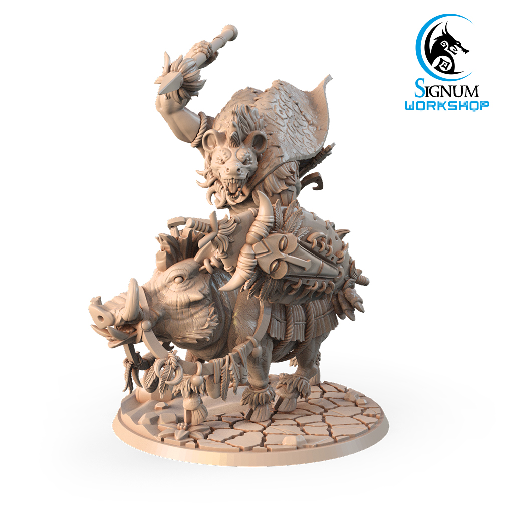 Gwembesh, the Gnoll Shaman - Resin Fantasy Miniature